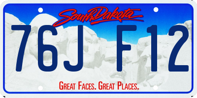 SD license plate 76JF12