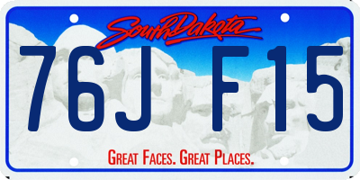 SD license plate 76JF15