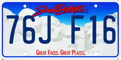 SD license plate 76JF16