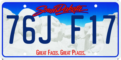 SD license plate 76JF17