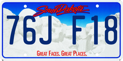 SD license plate 76JF18