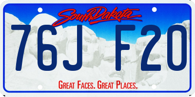 SD license plate 76JF20