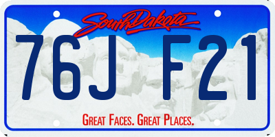SD license plate 76JF21