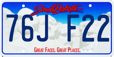 SD license plate 76JF22