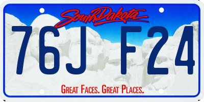 SD license plate 76JF24