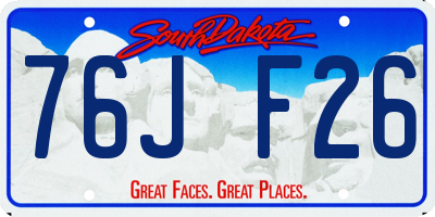 SD license plate 76JF26