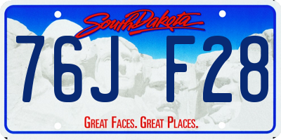 SD license plate 76JF28