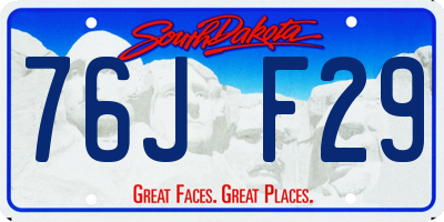 SD license plate 76JF29