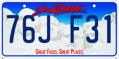 SD license plate 76JF31
