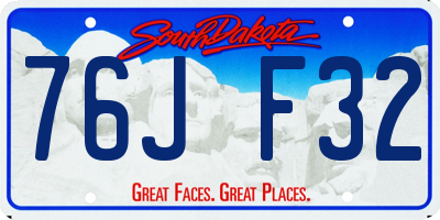 SD license plate 76JF32