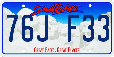 SD license plate 76JF33