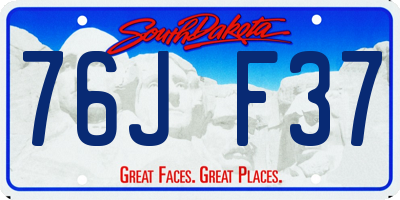 SD license plate 76JF37