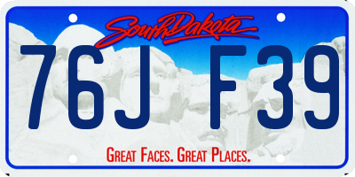 SD license plate 76JF39