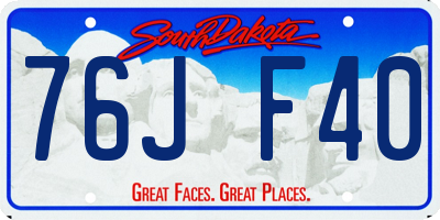 SD license plate 76JF40