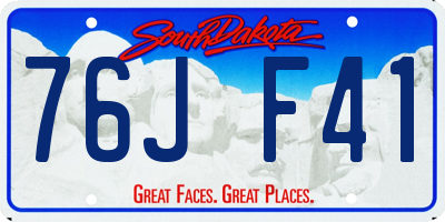 SD license plate 76JF41