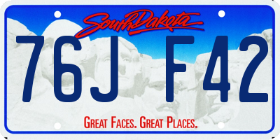 SD license plate 76JF42