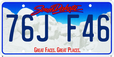 SD license plate 76JF46
