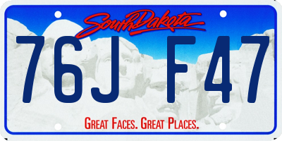 SD license plate 76JF47
