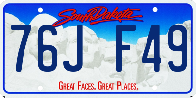 SD license plate 76JF49