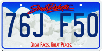 SD license plate 76JF50