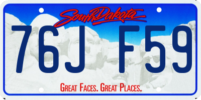 SD license plate 76JF59
