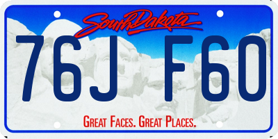 SD license plate 76JF60