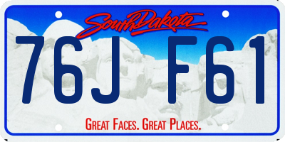 SD license plate 76JF61