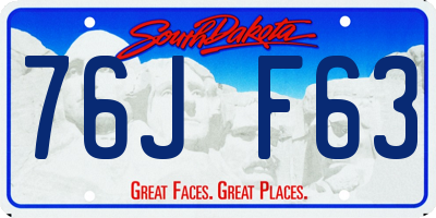 SD license plate 76JF63