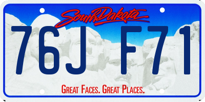SD license plate 76JF71