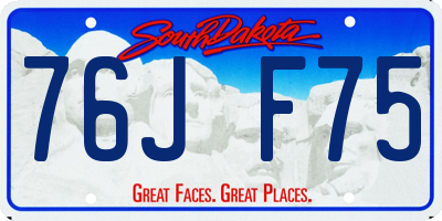 SD license plate 76JF75