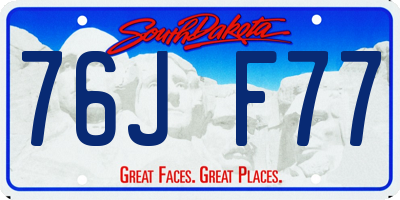 SD license plate 76JF77