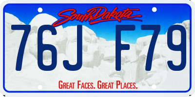SD license plate 76JF79