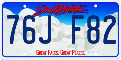 SD license plate 76JF82
