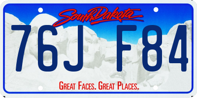 SD license plate 76JF84