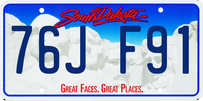 SD license plate 76JF91