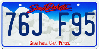 SD license plate 76JF95