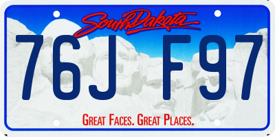 SD license plate 76JF97