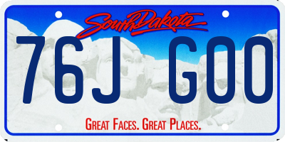 SD license plate 76JG00