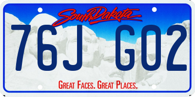 SD license plate 76JG02