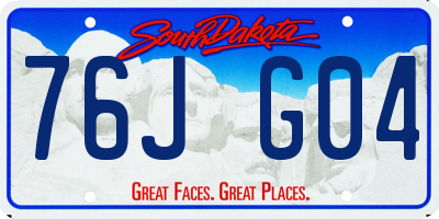 SD license plate 76JG04