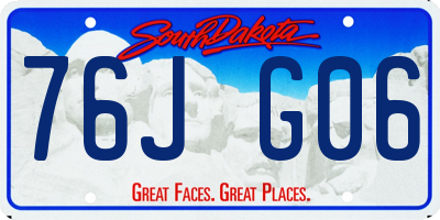 SD license plate 76JG06