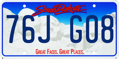 SD license plate 76JG08