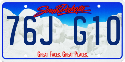 SD license plate 76JG10