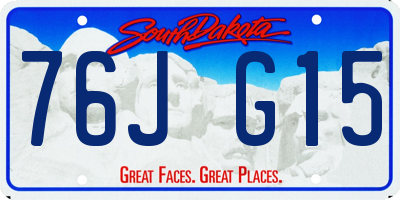 SD license plate 76JG15