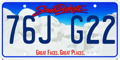 SD license plate 76JG22