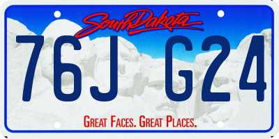 SD license plate 76JG24