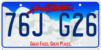 SD license plate 76JG26