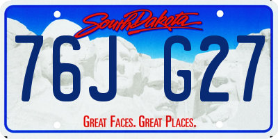SD license plate 76JG27