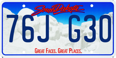 SD license plate 76JG30