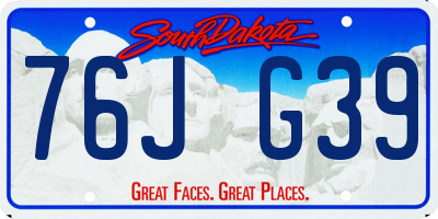 SD license plate 76JG39